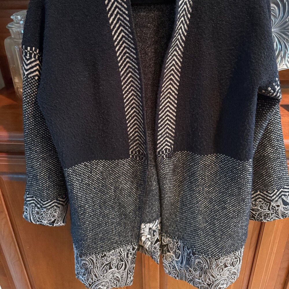 Chico's Jacket, black & tan, size 1 or M
